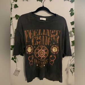 Bershka “Feelings Come, Feelings Go” Lightweight Graphic Tee Size L